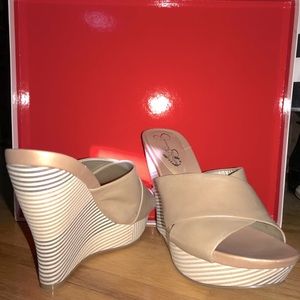 Slip on wedged heels